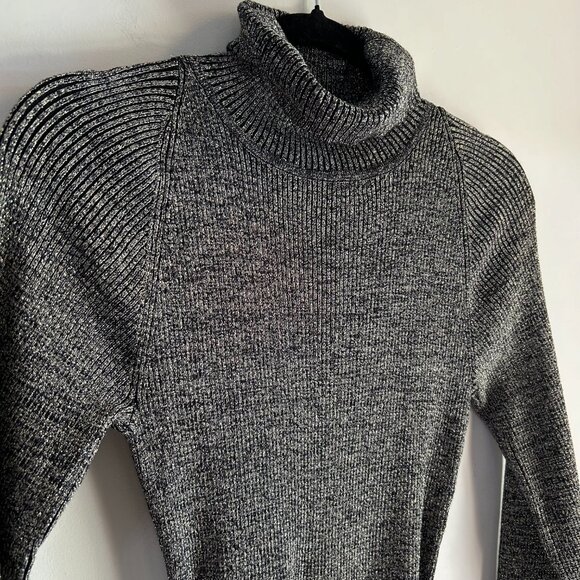 Alex Marie Nicole | Tie Front Sweater Dress Black/Gold | Size Large Women's - Picture 5 of 16